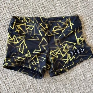 Fleo Black and Yellow Patterned Athletic Shorts